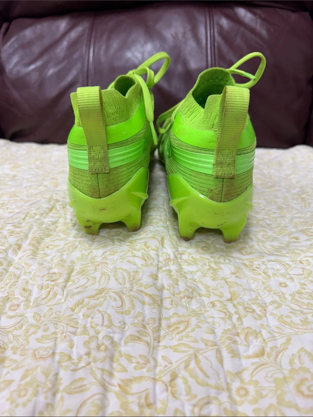 Under Armour Bright Lime Green Football Cleats